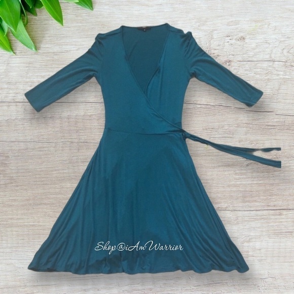 Tart teal asymmetrical wrap dress *shop@iamwarrior - Picture 5 of 9
